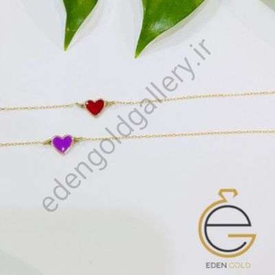 دستبند طلا زنجیری و قلب