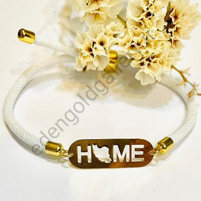 دستبند طلا طرح home و ایران