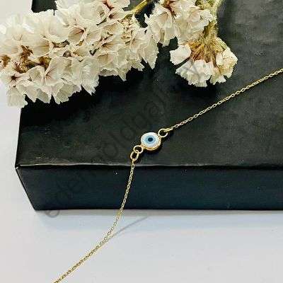 دستبند چشم نظر با بند طلا