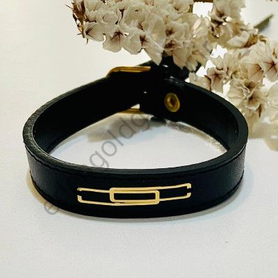 دستبند طرح 2 مستطیل بند چرمی