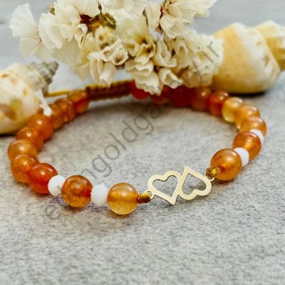 دستبند طرح دو قلب