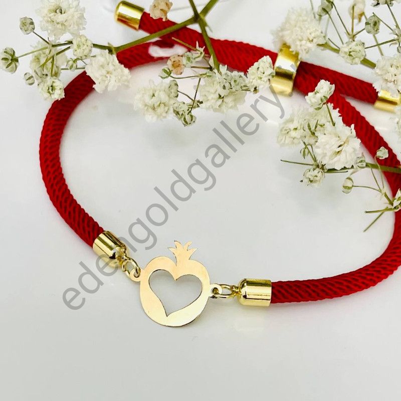 دستبند طلا طرح انار داخل قلب