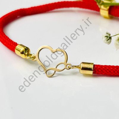 دستبند طلا طرح قلب و بینهایت