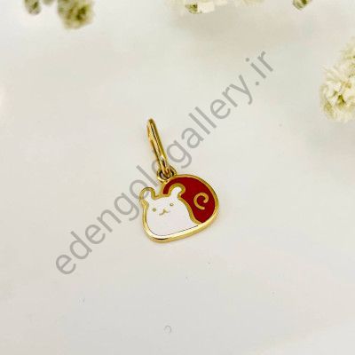 پلاک طلا طرح حلزون میناکاری