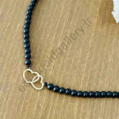 گردنبند مهره ای طرح دو قلب