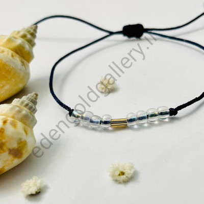 دستبند طلا استوانه کوچک بند بی رنگ