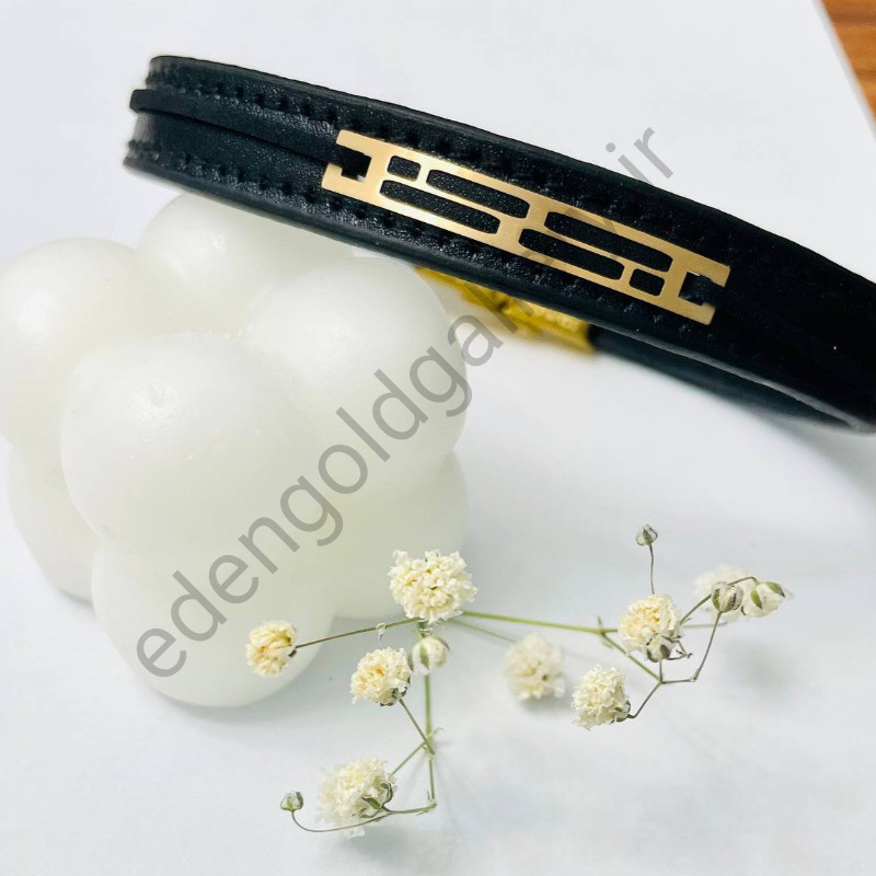 دستبند طلا مردانه چرم