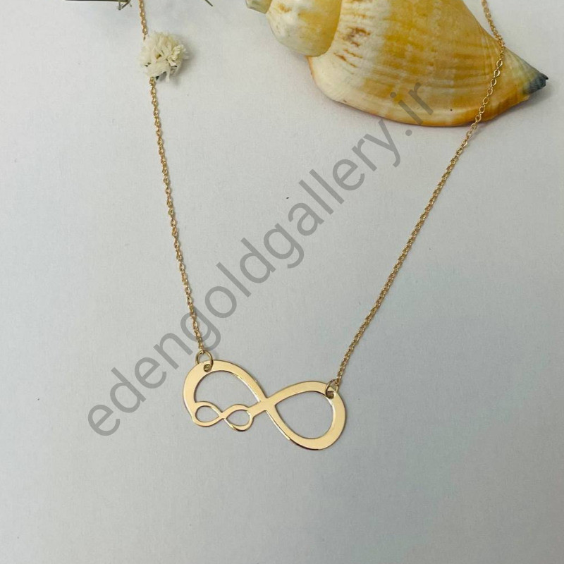 گردنبند طلا با زنجیر طرح بینهایت