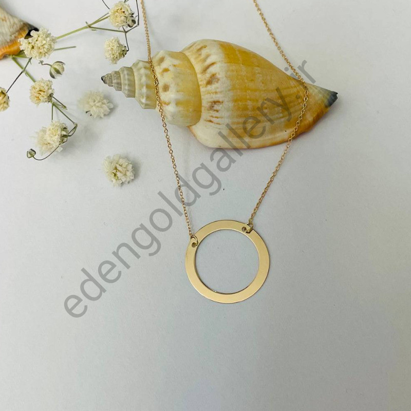 گردنبند طلا متصل طرح دایره کد 483