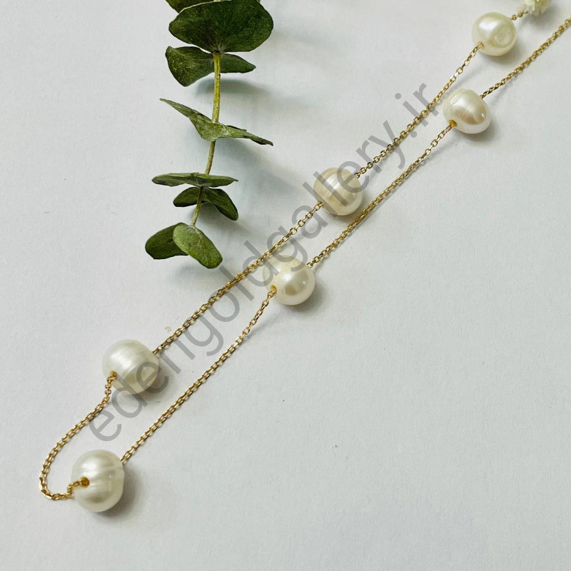 گردنبند طلا و مروارید کد 660