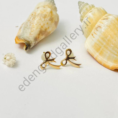 گوشواره طلا میخی طرح پاپیون