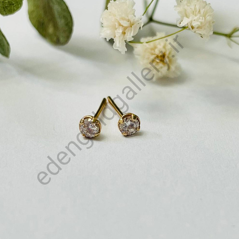 گوشواره میخی نگین ریز