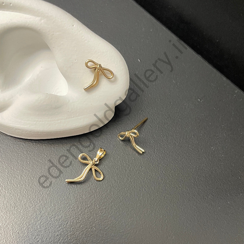 نیم ست طلا طرح پاپیون