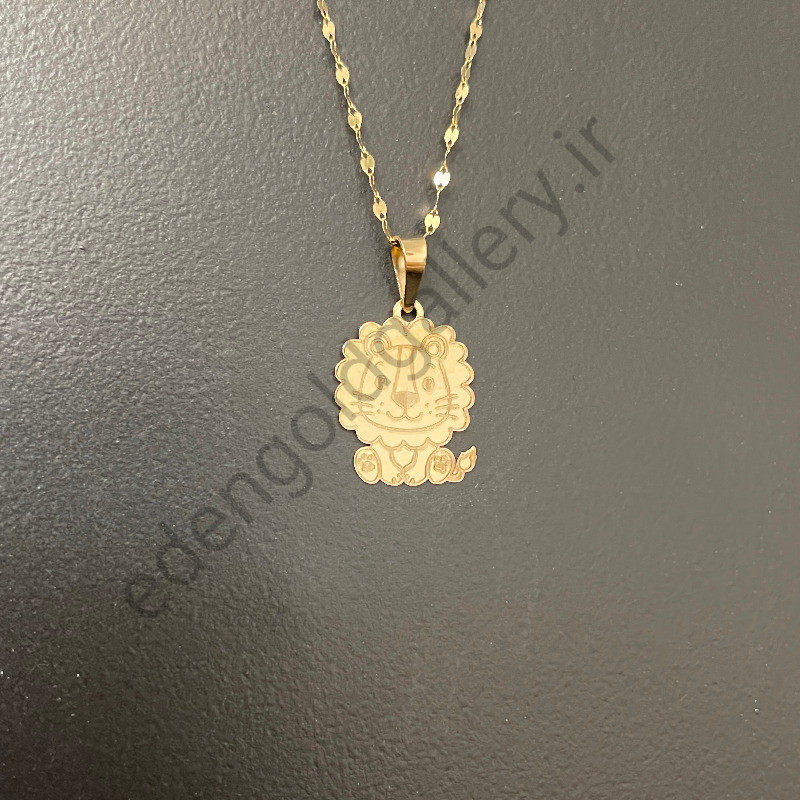 پلاک طلا کودک طرح شیر