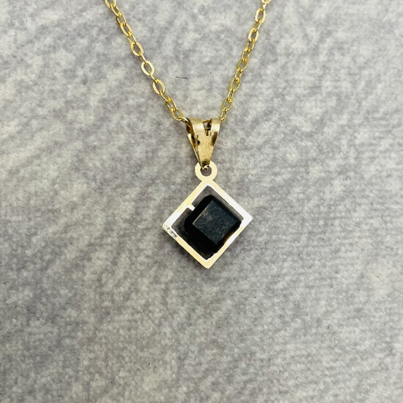 گردنبند طلا سواروسکی مشکی کد 449