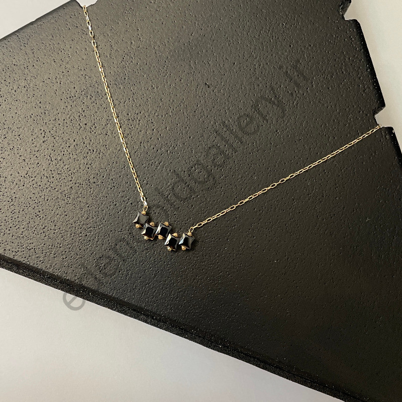 گردنبند طلا متصل نگین مشکی