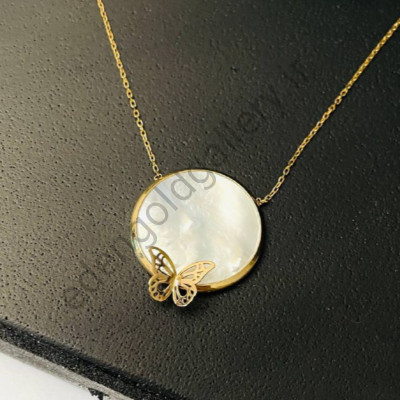 گردنبند طلا پروانه و صدف
