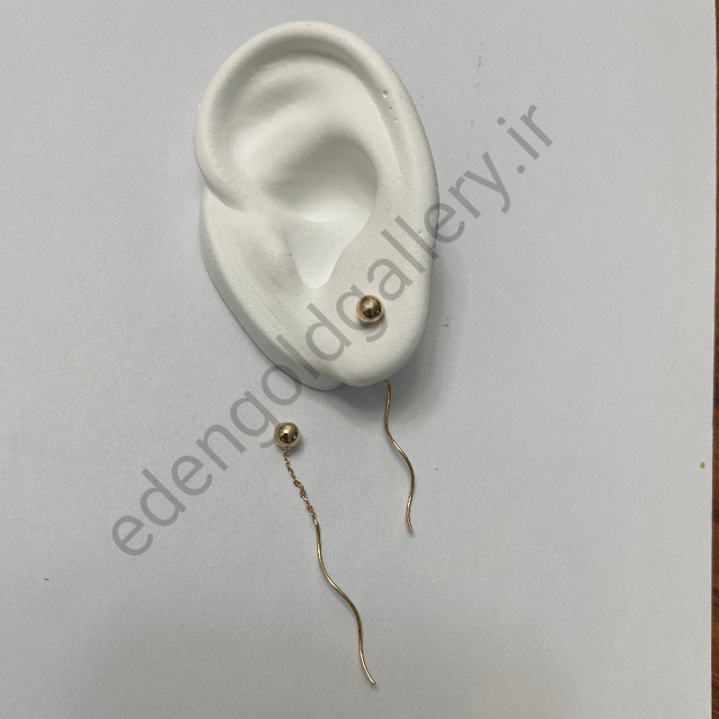 گوشواره طلا آویزی توپی