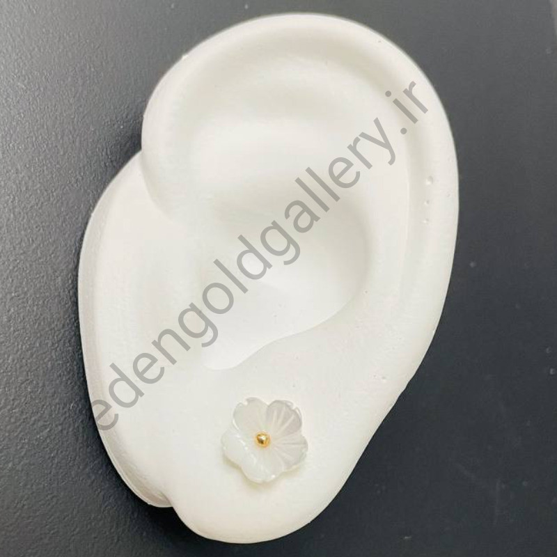 گوشواره طلا میخی صدفی کد 830